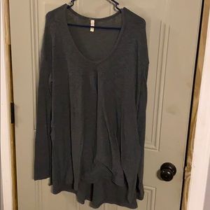 Oversized Navy Knit Sweater Slit Sides